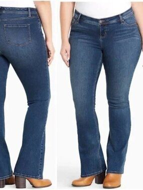 Torrid Plus Size Medium Dark Wash Curvy Luxe Slim Boot Stretch Bootcut Jeans